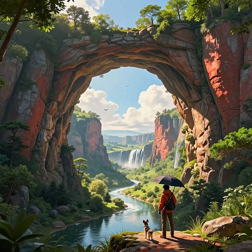 Majestic Fantasy Stone Arch Landscape