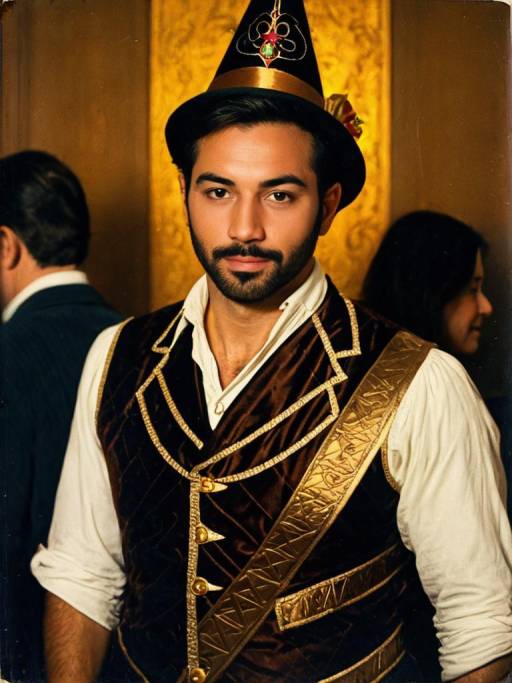 Man in Themed Vintage Outfit