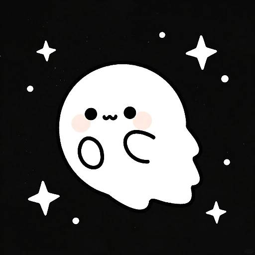 Cute Minimalist Cartoon Comet Creature