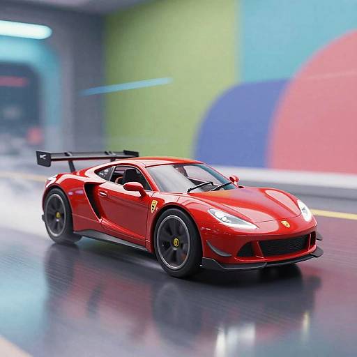 Red Toy Car Racing Speed Blur