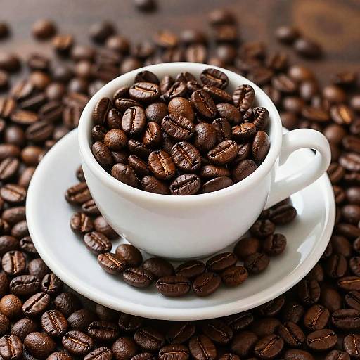 Close-Up Rustic Coffee Bean Cup