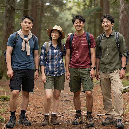 Friendly Hiking Adventure in the Forest