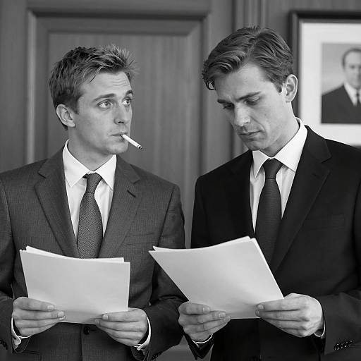 Vintage Black and White Photograph of Men