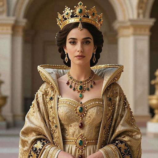 Regal Woman in Ancient Queen Costume