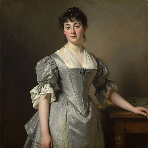 Elegant Period Gown Oil Painting