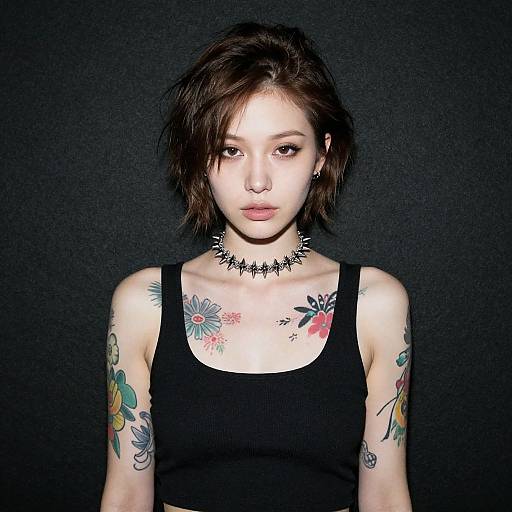 Edgy Portrait of Tattooed Woman