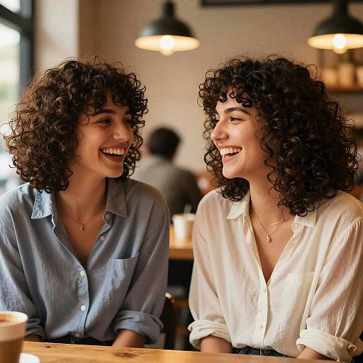 Cozy Café Vibes with Curly Haircuts
