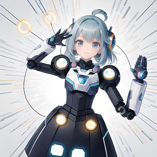 Kawaii Robot Mascot Illustration