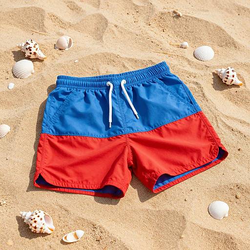 Playful Beach Scene with Kissing Shorts