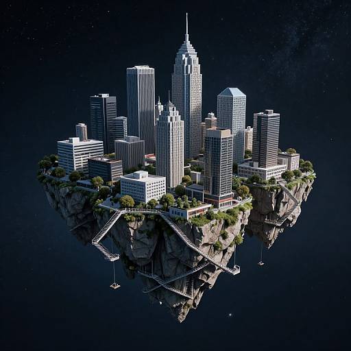 Floating Cities Connected by Secret Staircases