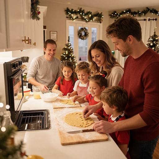 Holiday Family Baking Scene