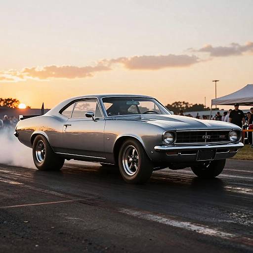 Classic American Muscle Dragster Side View