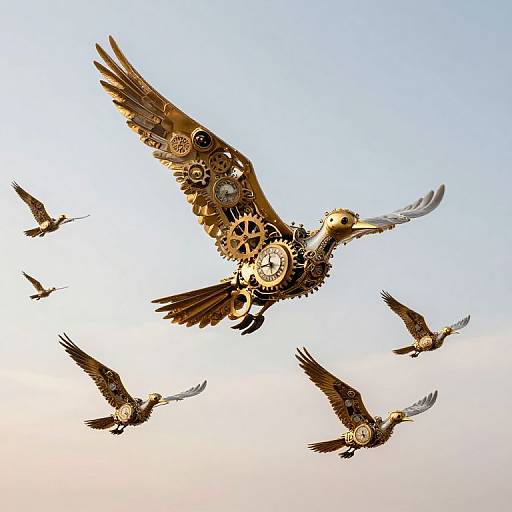 Clockwork Birds Armada in Flight