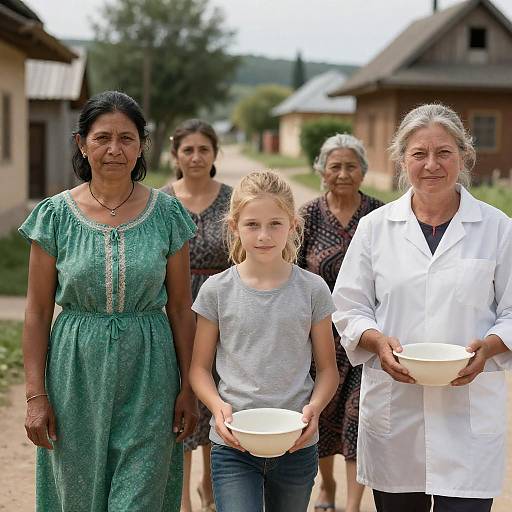 Village Street Portrait of Five Women