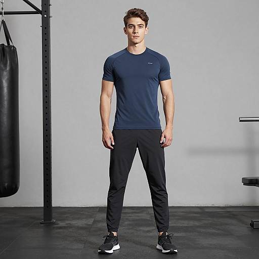 Stylish Athletic Man in Urban Gym