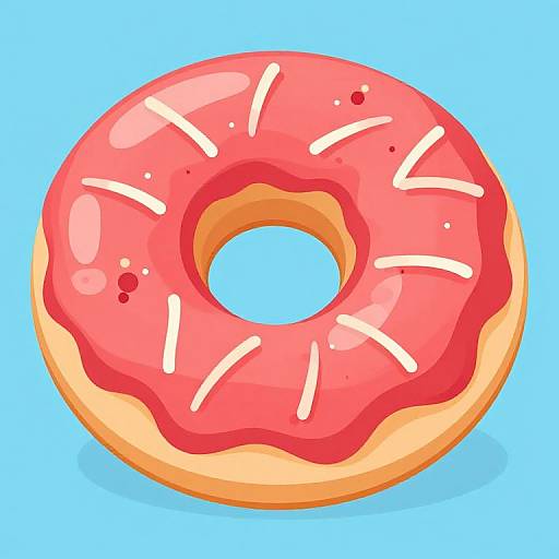 Extreme Close-Up Retro Donut Illustration