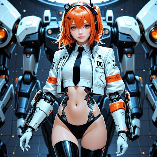 Futuristic Cowboy Android in Action