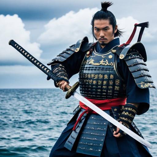 Samurai Warrior Amidst Cloudy Landscapes