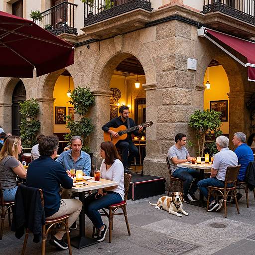 Vibrant Spanish Cafe Guitar Scene