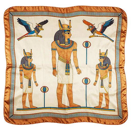 Dorothea Lange Egyptian Motif Silk Scarf