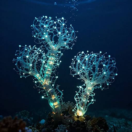 Glowing Glass-Like Ocean Trees