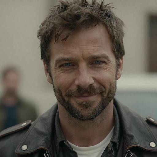 Cinematic Close-Up Portrait of a Rugged Man