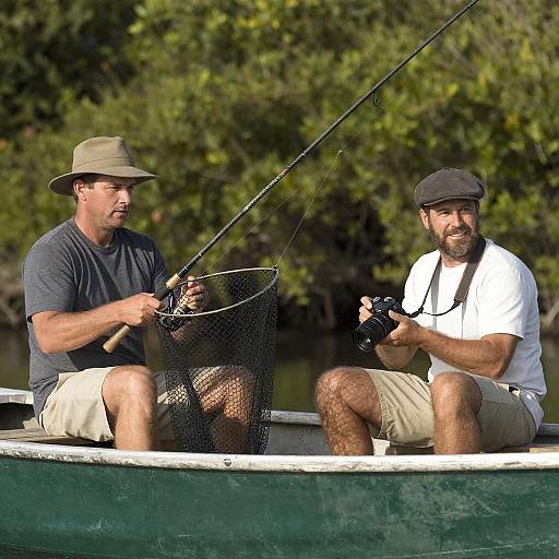 Fishing Adventure in a Green Boat