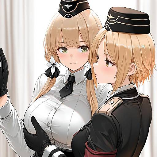 Illustration of Mp40 (girls' frontline), girls' frontline in the style of Dishwasher1910