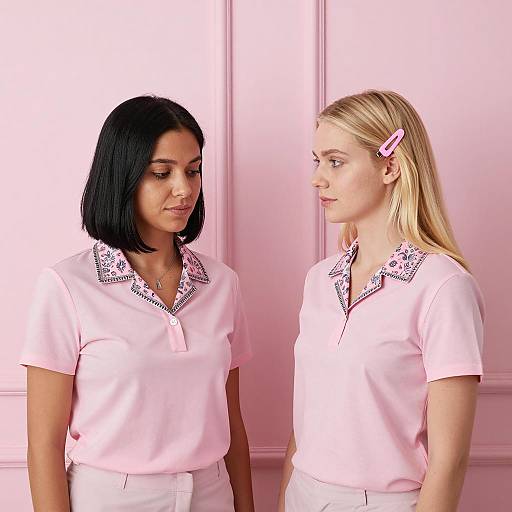 Contrast of Expressions Against Pink