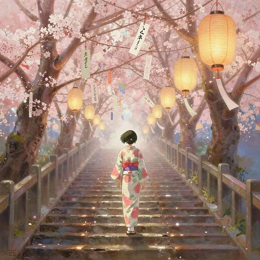 Cherry Blossom Fantasy Kimono Scene