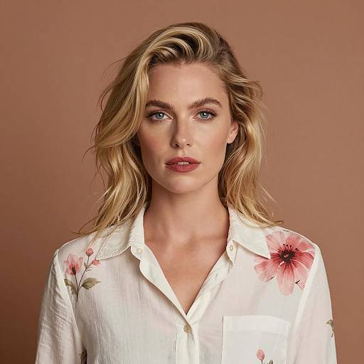 Portrait of a Woman with Floral Shirt