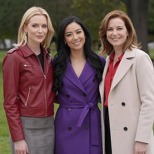 Three Women Outdoors Close Portrait