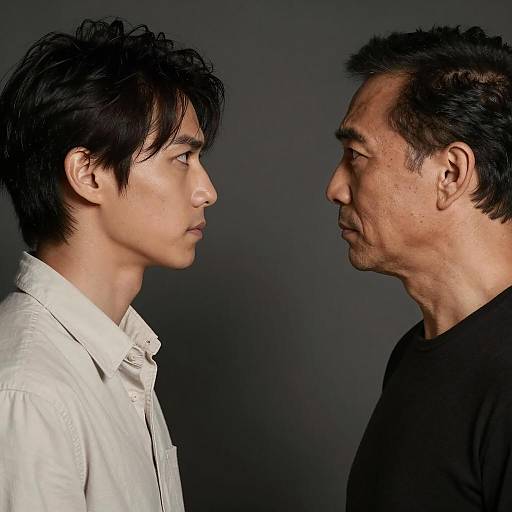 Intense Close-Up Portrait of Two Men