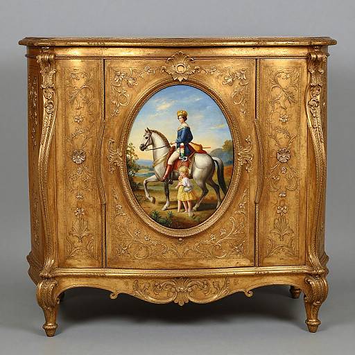 American Rococo Revival Giltwood Dressing Table