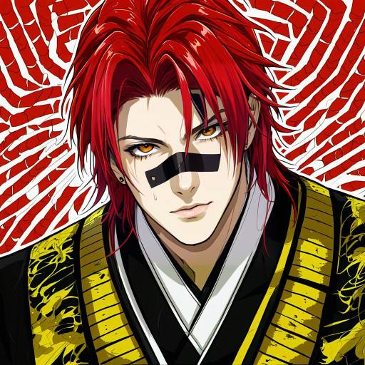 Illustration of Aizen kunitoshi, touken ranbu in the style of Ryu (ryu's form site)