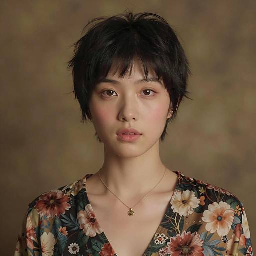 Androgynous Asian Portrait in Soft Lighting