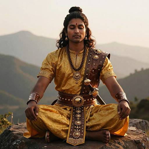 Ancient Indian Warrior Meditating