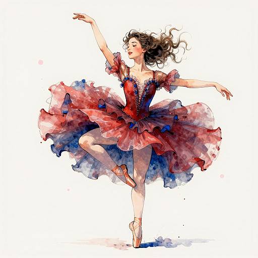 Elegant Ballerina in Ruffled Tutu Dress