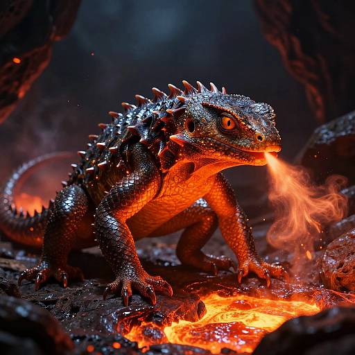 Ember-Lizard in Fiery Cavern