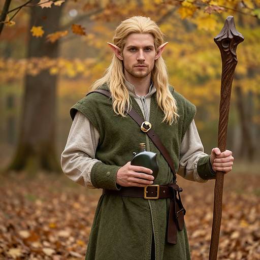 Eladrin Elf Mage in Autumn