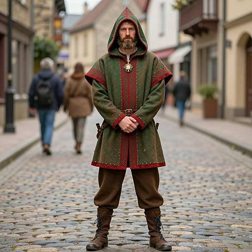 Medieval Gimli Costume in Cobblestone Street