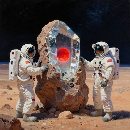 Photorealistic Pastel Astronauts on Desert Planet