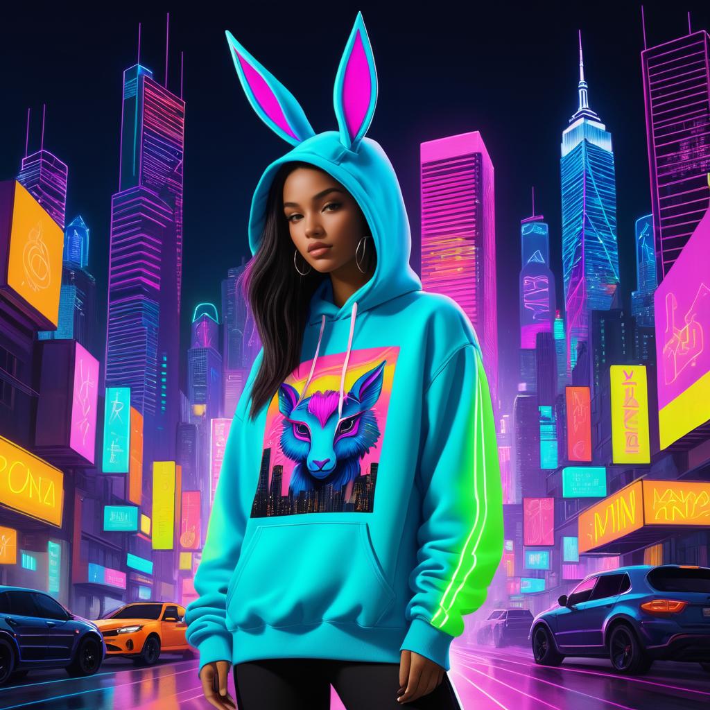 Mythical Creature in Neon Streetwear