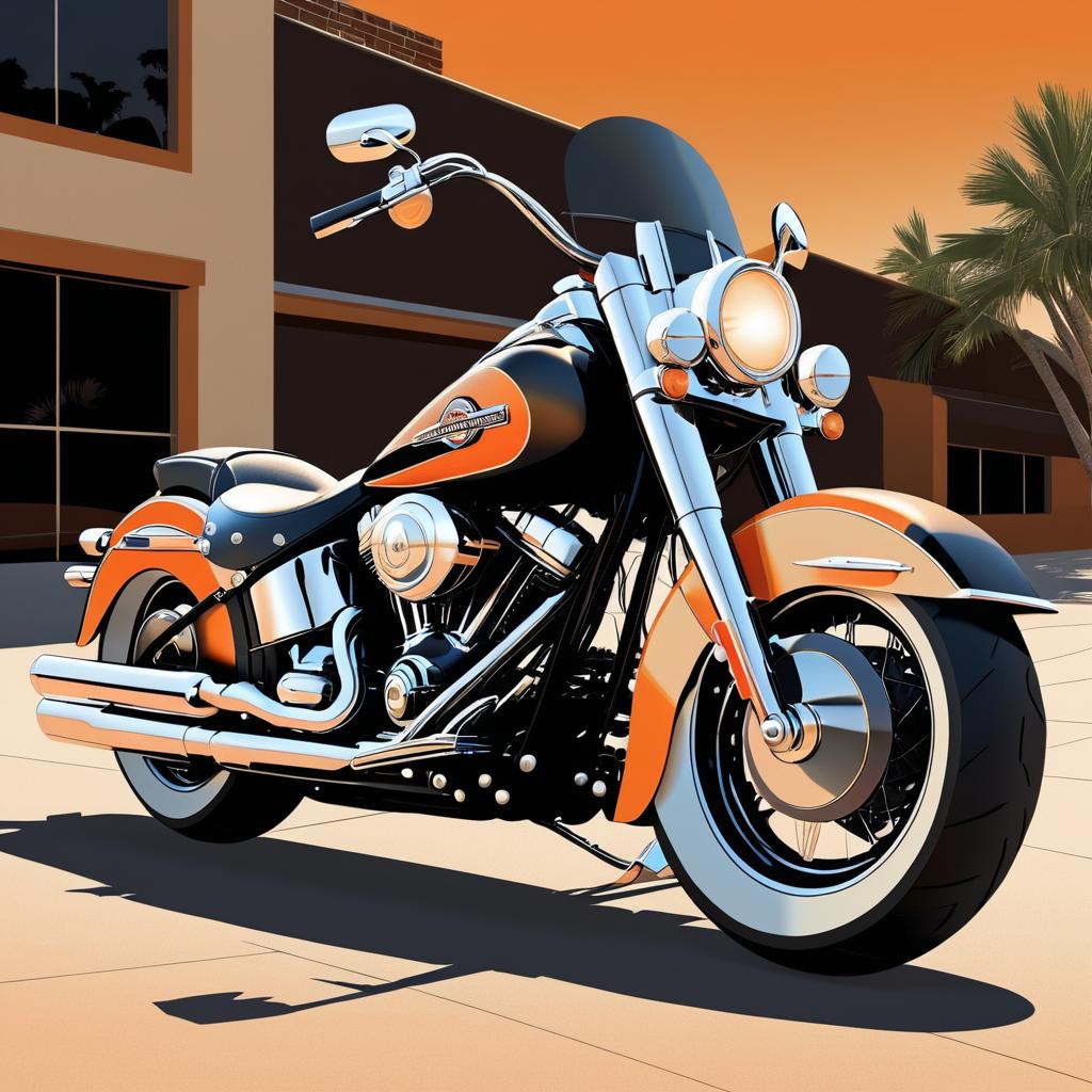 Vintage Harley-Davidson Fat Boy Artwork