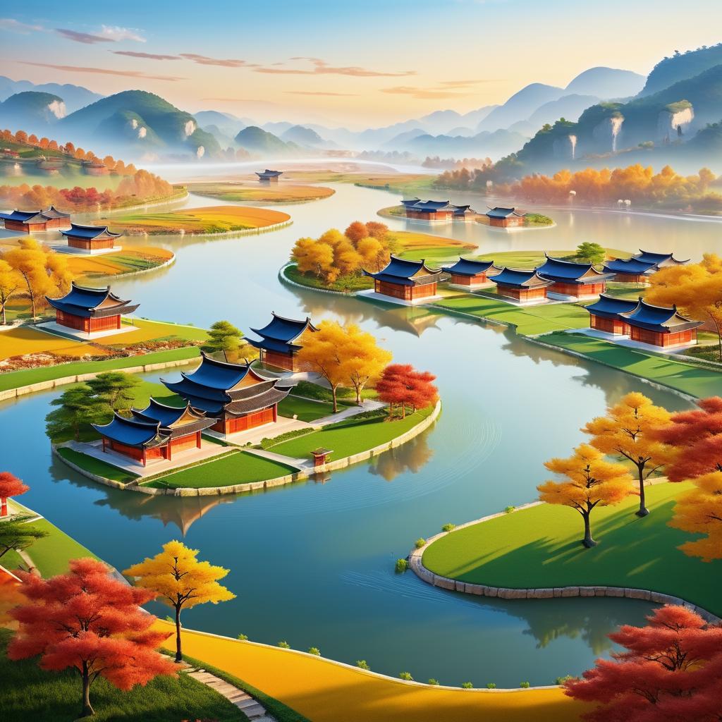 Autumn Landscape Inspired by Chinese Art