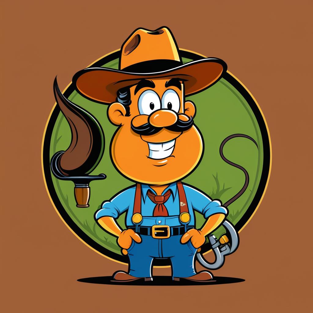 Trendy Vintage Western Cartoon T-Shirt Design