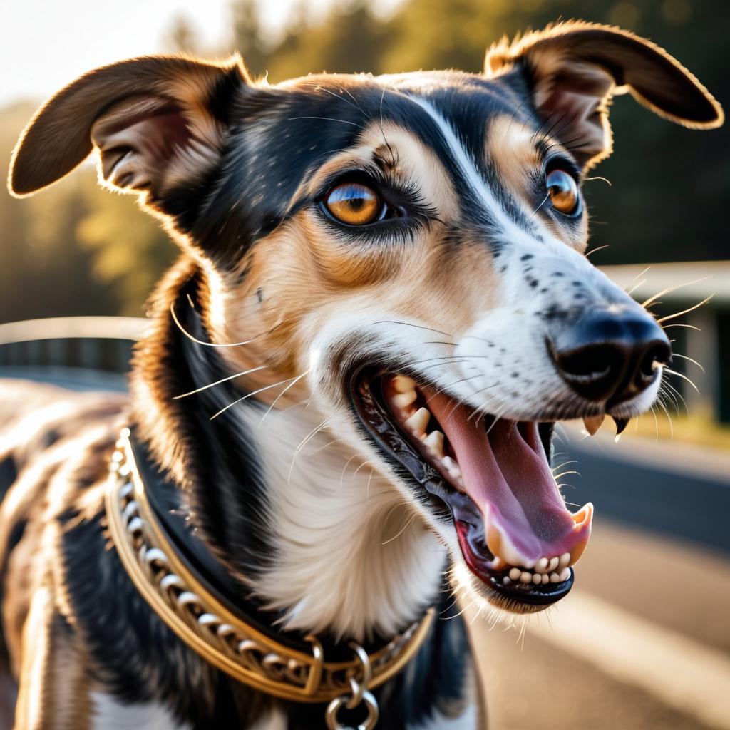 Intense Greyhound Portrait in Luxurious Setting