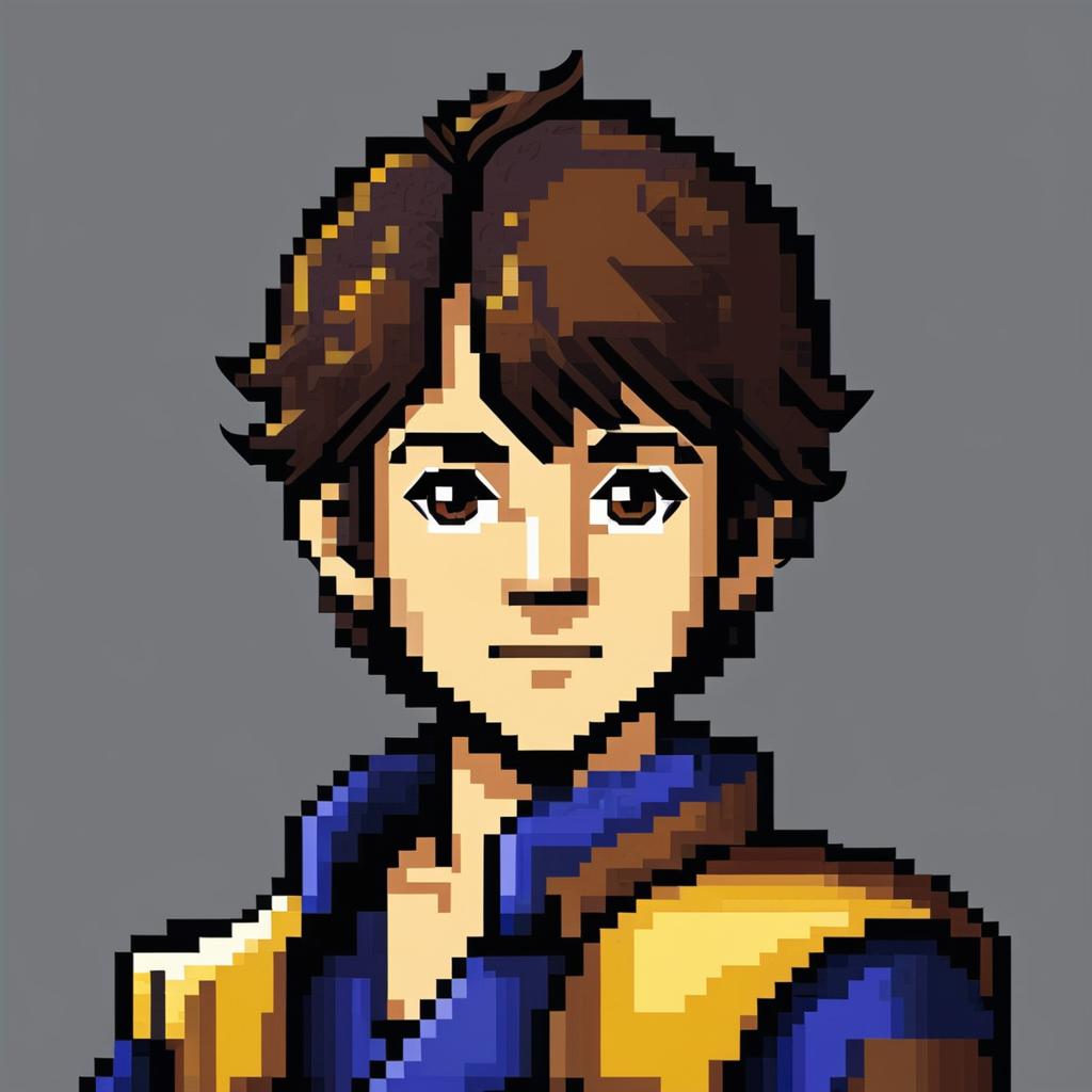 8-Bit NPC Portrait of a Young Boy