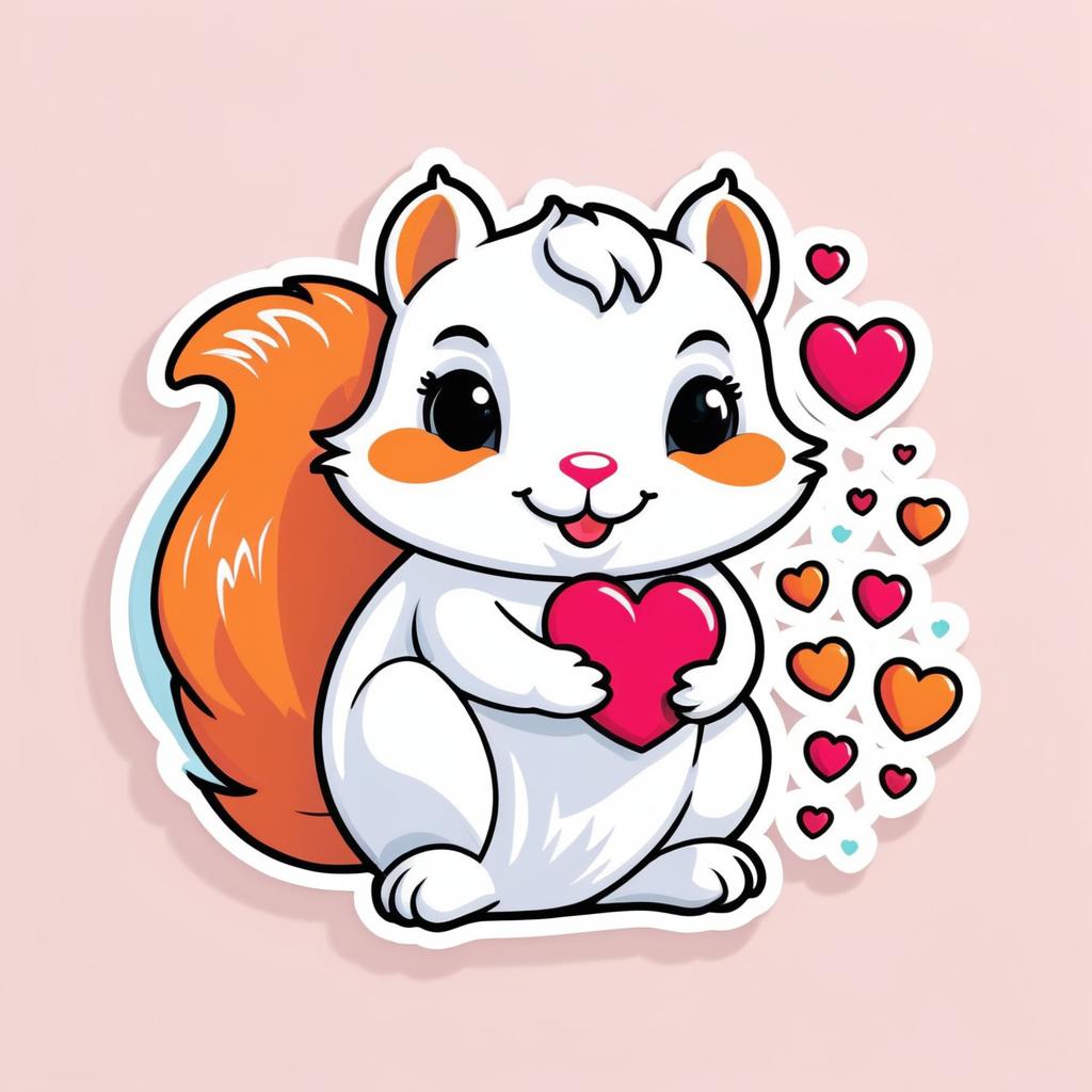 Charming 'I Love Squirrels' Sticker Design