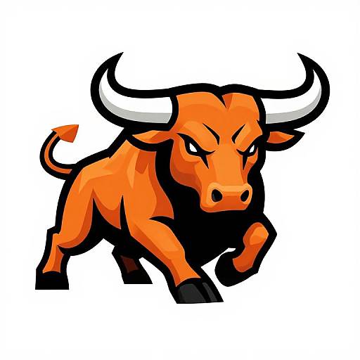 Stylized Bull Football Team Logo